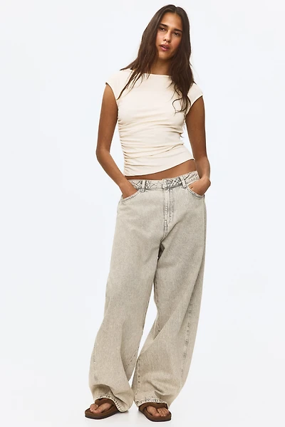 Draped Cap-Sleeved Top