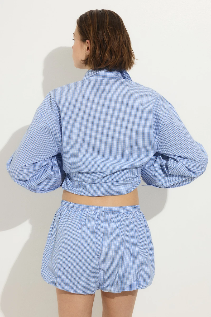 Cotton Balloon-Leg Beach Shorts