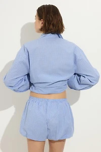 Cotton Balloon-Leg Beach Shorts