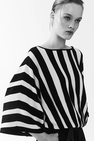 Fine-Knit Boat-Neck Top