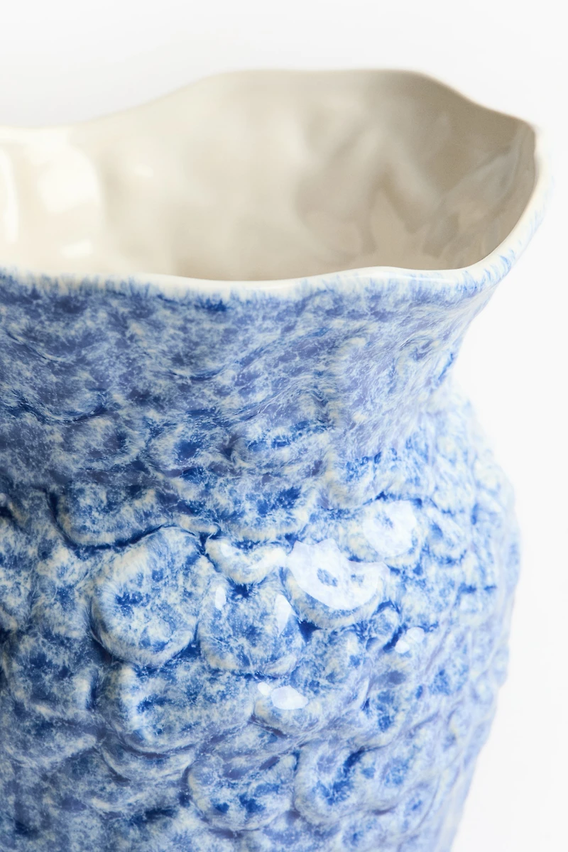 Grand vase d'inspiration marine en grès cérame