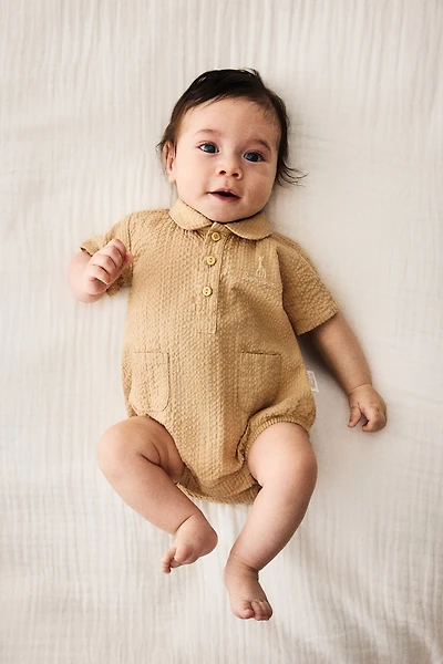Cotton Seersucker Romper Suit