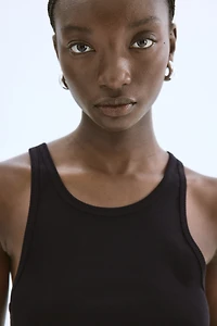 Ribbed Silk-Blend Tank Top