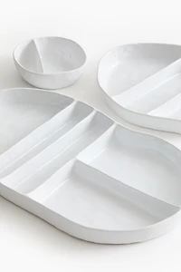 Irregular-Shaped Stoneware Serving Bowl