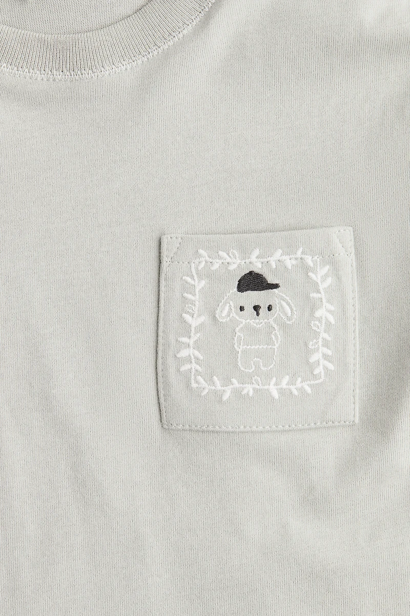 Embroidered-Detail Cotton T-Shirt