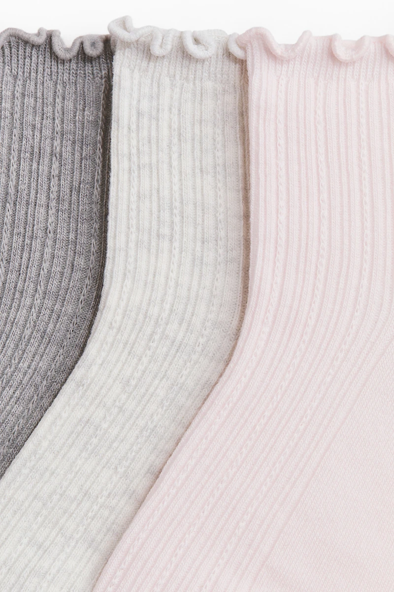 3-pack rib-knit ankle socks