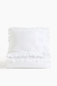 Eyelet-Embroidered King/Queen Duvet Cover Set