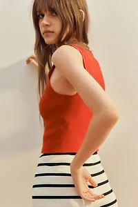 Button-Front Sweater Vest