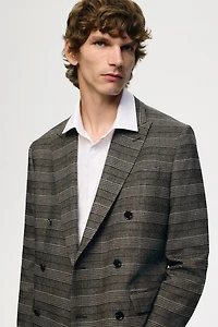 Regular-Fit Wool-Blend Double-Breasted Jacket