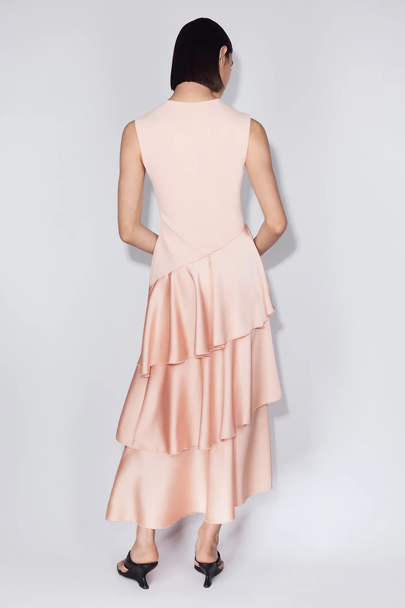 Ponte Dress with Satin Skirt