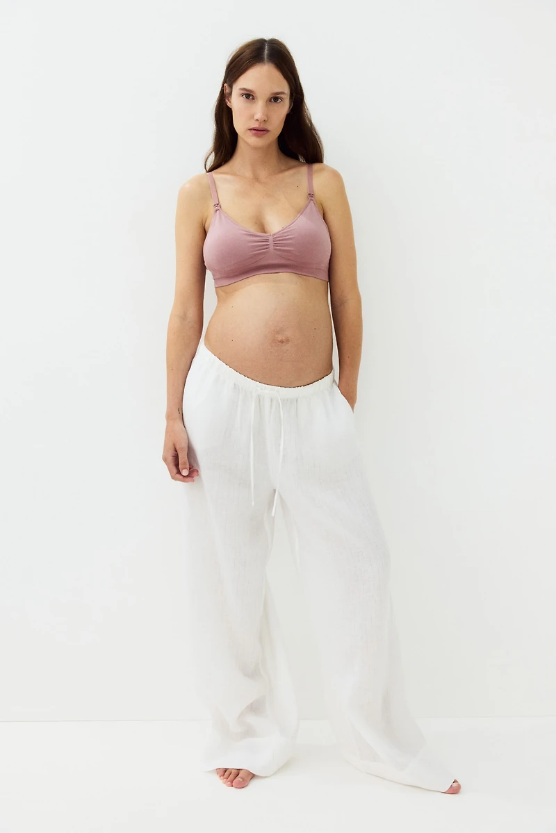 MAMA Seamless Padded Cotton-Blend Nursing Bra