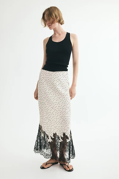 Lace-Trimmed Skirt