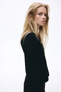 Silk-Blend Peplum Cardigan