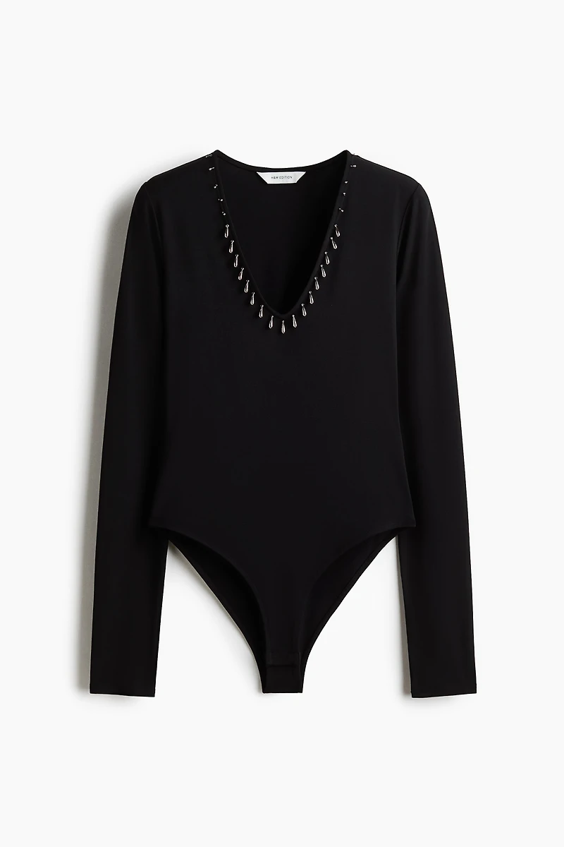 Bead-Trimmed Bodysuit