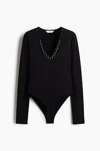 Bead-Trimmed Bodysuit
