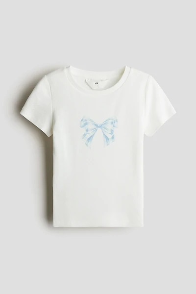 Cotton Top with Printed Motif
