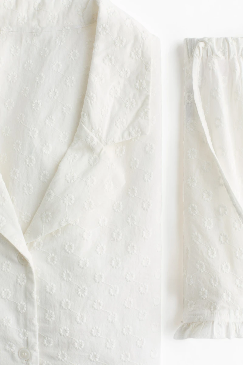 Embroidered Cotton Pajamas
