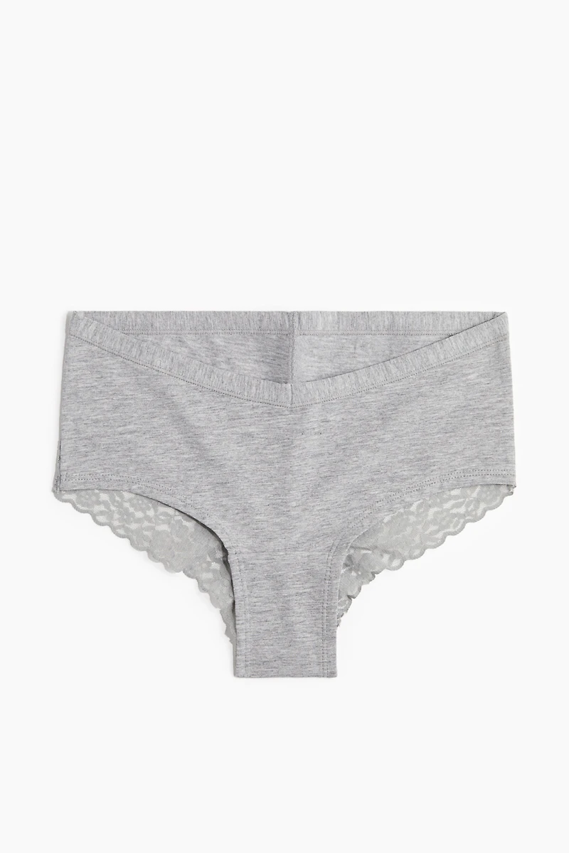 MAMA 5-pack lace-trimmed cotton hipster briefs