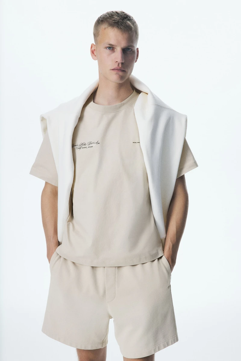 Short coupe décontractée en molleton de coton