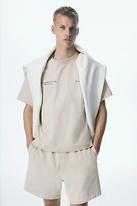 Short coupe décontractée en molleton de coton