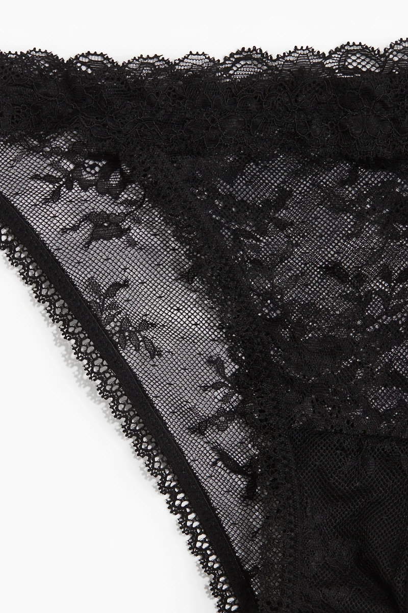 Lot de 2 culottes Tanga en dentelle