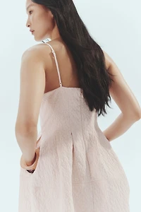 Jacquard-Weave Strappy Dress
