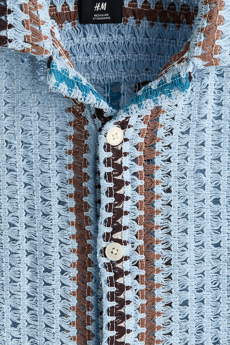 Regular-Fit Textured-Knit Resort Shirt
