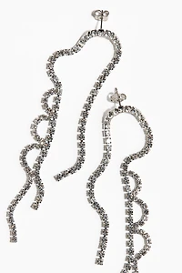 Rhinestone-Chain Earrings