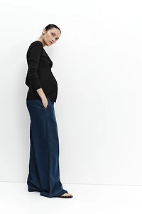 MAMA Wide-Leg Paper-Bag Pants