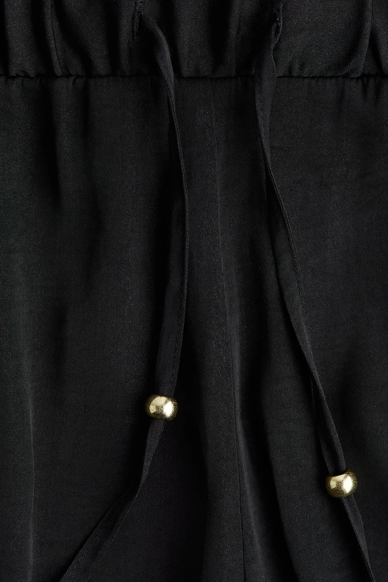 Wide-Leg Drawstring Pants
