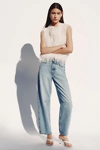 High-Waist Barrel Ankle Jeans