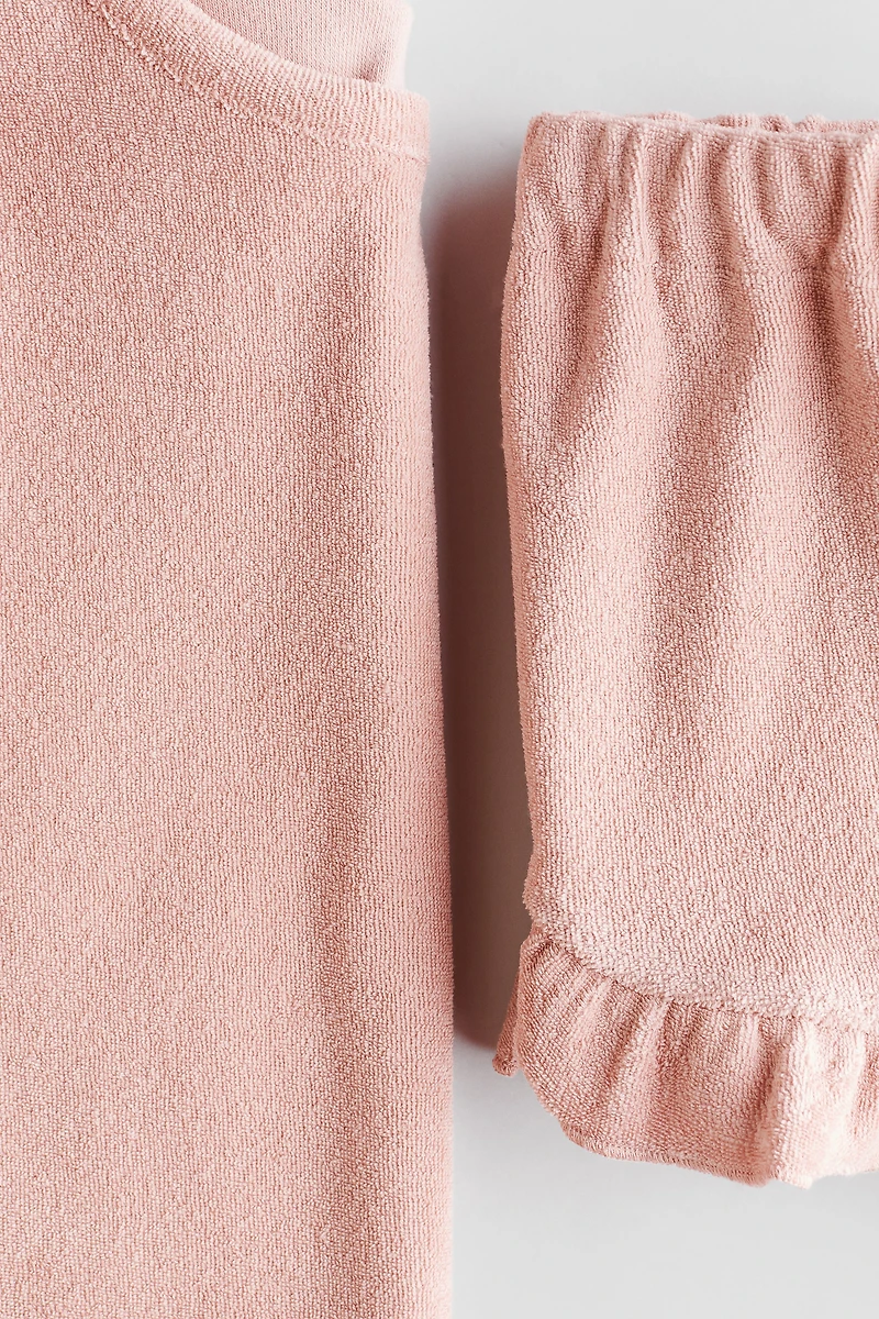 Ensemble volanté 2 pièces en tissu éponge