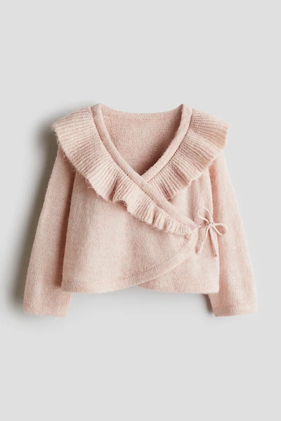 Ruffle-Trimmed Wrapover Cardigan