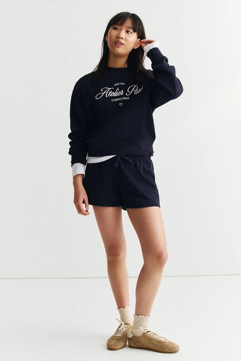 2-Piece Sweatshirt and Sweatshorts Set