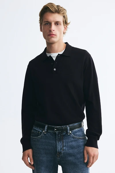 Regular-Fit Merino Wool Polo Shirt