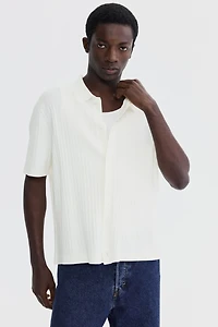 Regular-Fit Rib-Knit Shirt