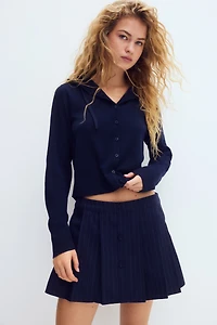 Pleated Twill Skort