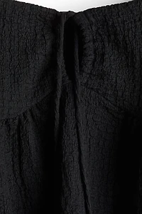Crinkled Flutter-Sleeved Top