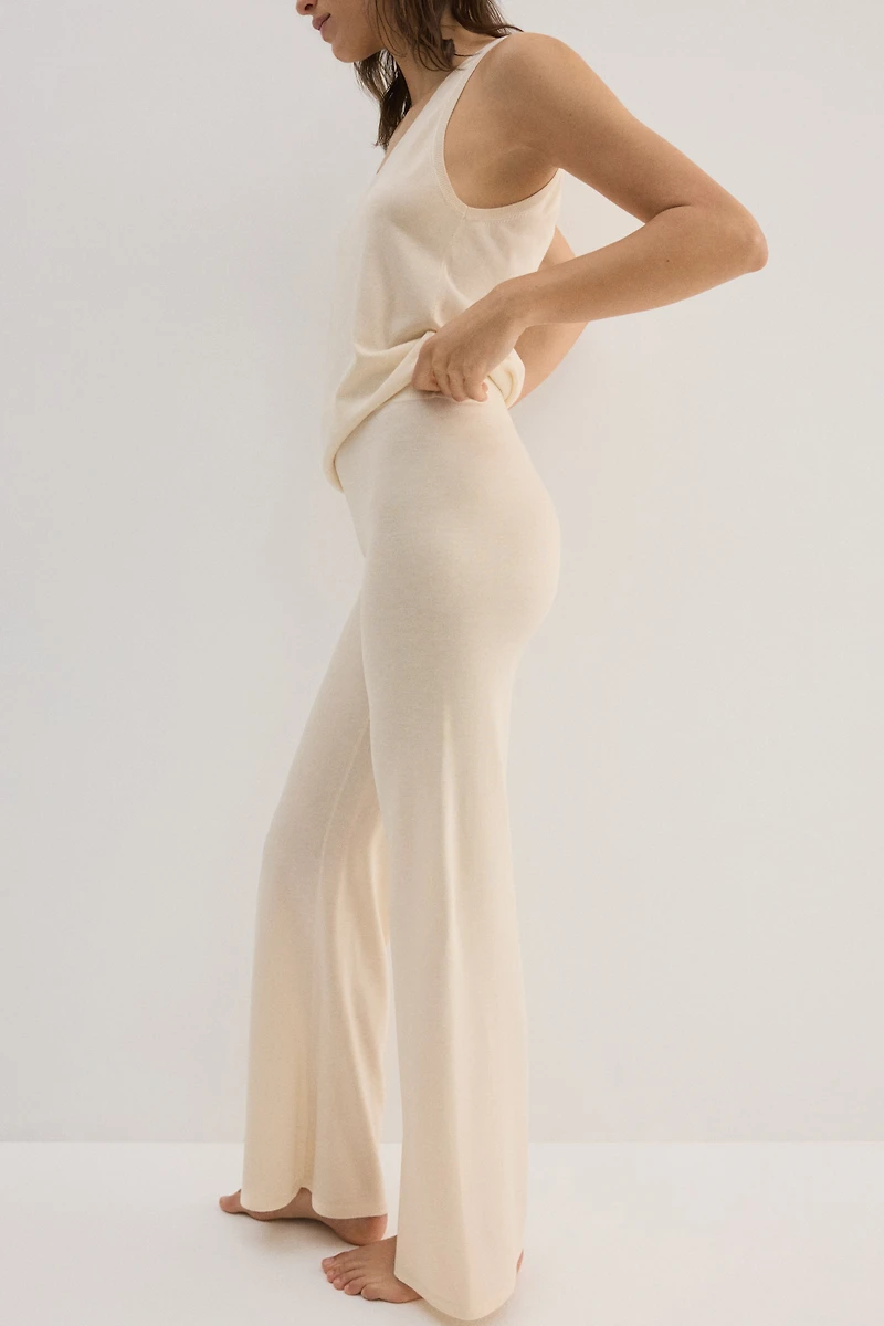 Pantalon en tricot fin