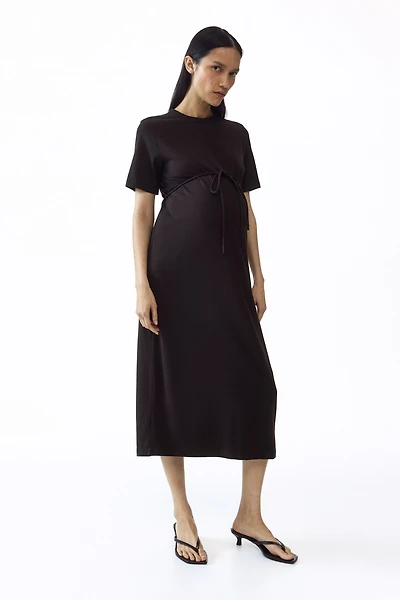 MAMA Tie-Detail T-Shirt Dress