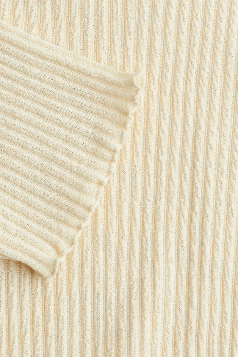 Linen-Blend Rib-Knit T-Shirt