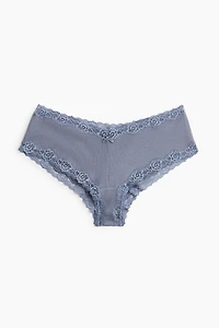 Lot de 5 culottes Hipster en coton avec dentelle