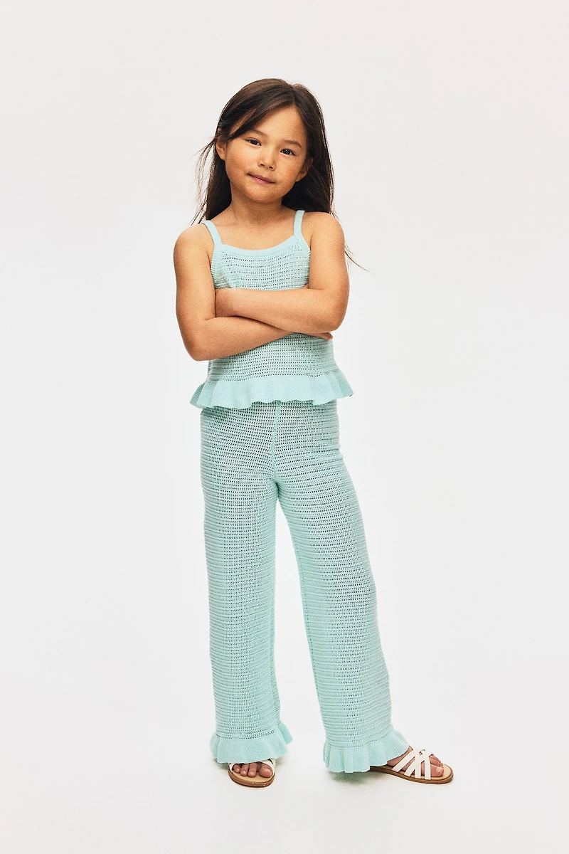 Cotton-Knit Strappy Top