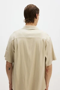 Easy-Care Regular-Fit Linen-Blend Shirt