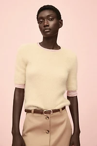 Knitted mohair-blend T-shirt