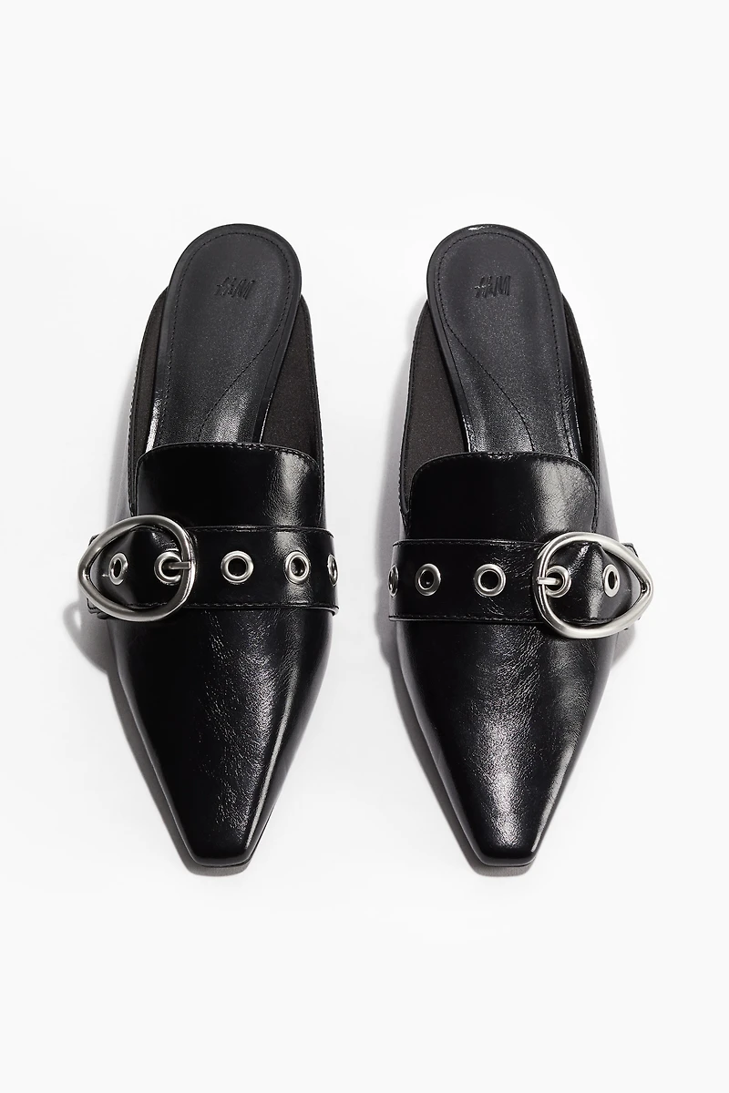 Mules à talon bobine