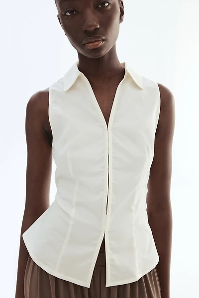 Sleeveless Cotton Shirt