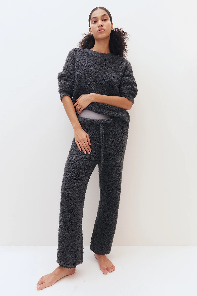 Pantalon de jogging en matière duveteuse