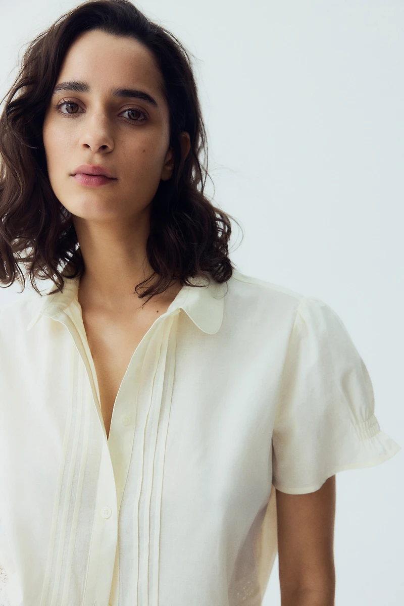 Lace-inset cotton pyjamas