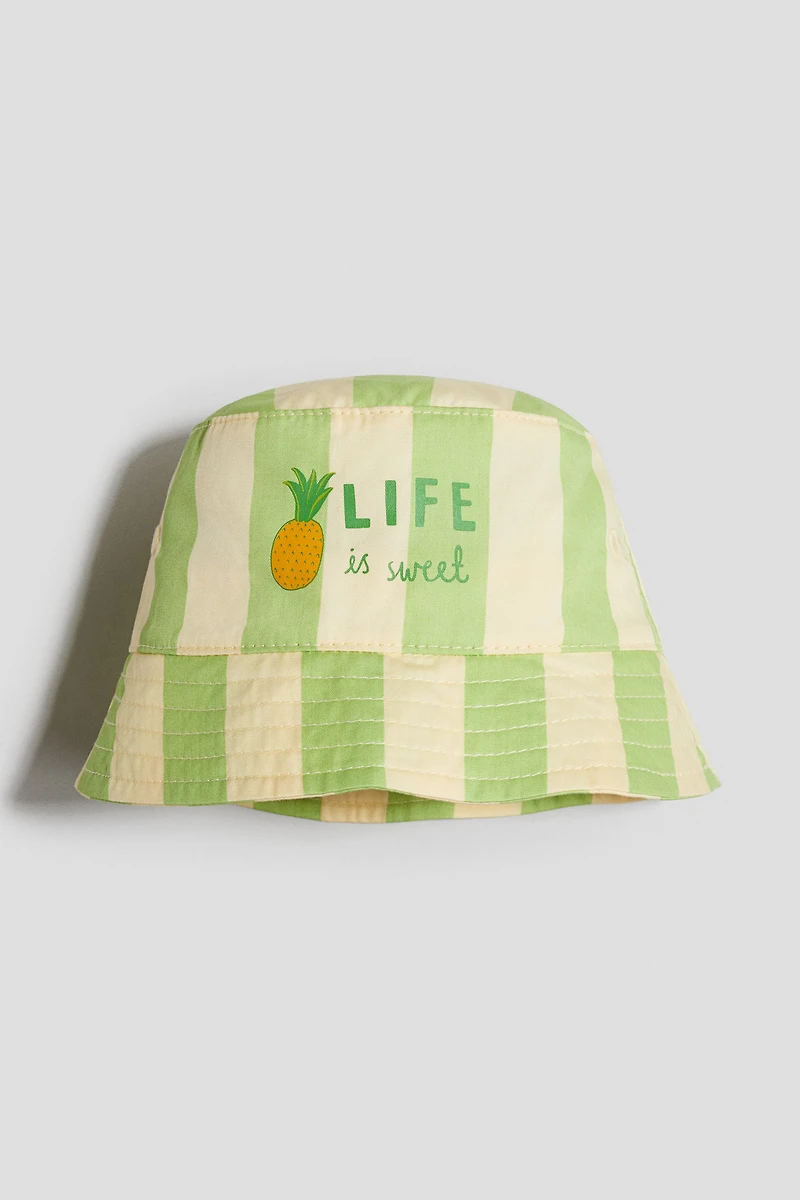 Printed twill bucket hat